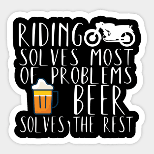 Motorcycle riding problems beer Sticker